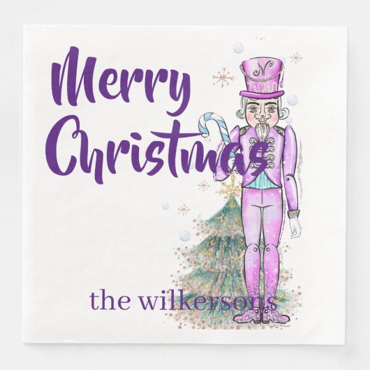 くるみ割りテーマ名前をカスタムするパープルクリスマス (正面)