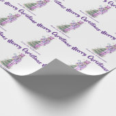 くるみ割りテーマ名前をカスタムするパープルクリスマス ラッピングペーパー (角)