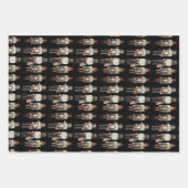 くるみ割りトリオクリスマスブラック ラッピングペーパーシート (正面2)