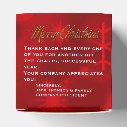 くるみ割りトリオパーティー好意ボックス、四角いボックススタイル フェイバーボックス (上部)