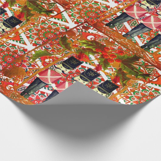 くるみ割りトリオホリーフレーム兵士 ラッピングペーパー (角)