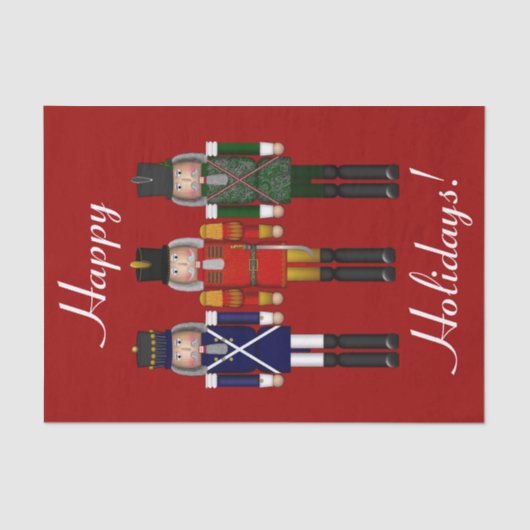 くるみ割りトリオ – レッド – ティッシュラッピング紙 薄葉紙 (正面)