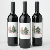 くるみ割りバレエでクリスマスを楽しむ ワインラベル (ボトル)