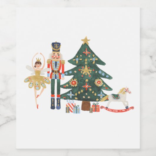 くるみ割りバレエでクリスマスを楽しむ ワインラベル (シングルラベル)