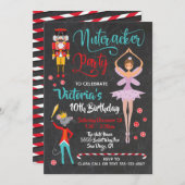 くるみ割りバレエのクリスマスバースデーパーティー 招待状 (正面/裏面)