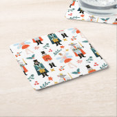 くるみ割りバレエのクリスマスパーティー スクエアペーパーコースター (アングル)