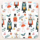 くるみ割りバレエのクリスマスパーティー スクエアペーパーコースター (正面)