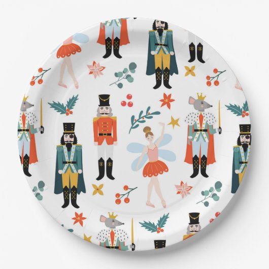 くるみ割りバレエのクリスマスパーティー ペーパープレート (正面)