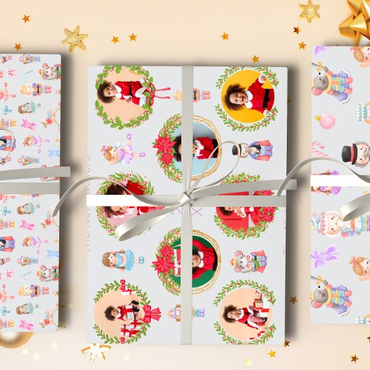 くるみ割りバレエのクリスマスフォト ラッピングペーパーシート