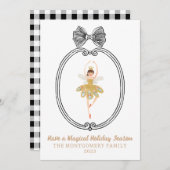 くるみ割りバレエの弓の紋章のクリスマスカード 招待状 (正面/裏面)