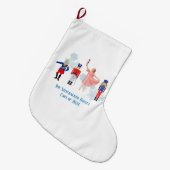 くるみ割りバレエキャスト2024 ラージクリスマスストッキング (正面 (吊り時))