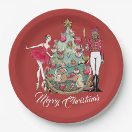 くるみ割りバレエダンサーのクリスマス ペーパープレート