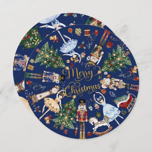 くるみ割りバレエヴィンテージメリークリスマス シーズンカード (正面/裏面)