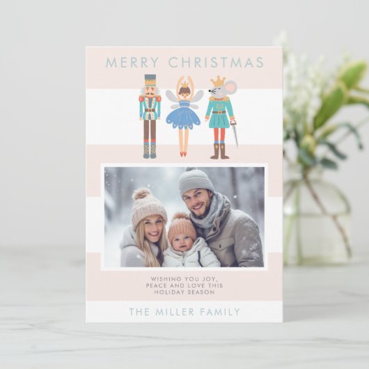 くるみ割りバレエ写真ミニマルモダンクリスマス シーズンカード (スタンド正面)