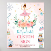 くるみ割りバレエ誕生日パーティーカスタムサイン ポスター (正面)