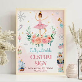 くるみ割りバレエ誕生日パーティーカスタムサイン ポスター