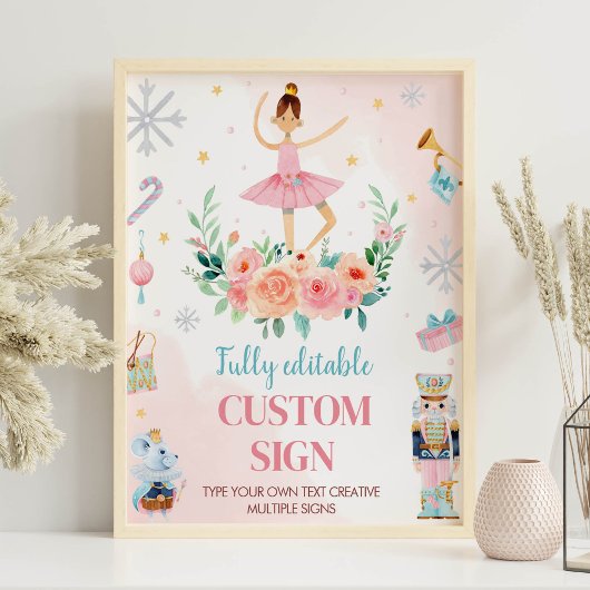 くるみ割りバレエ誕生日パーティーカスタムサイン ポスター
