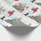 くるみ割りバレエ雪のグローブクリスマスプレゼント ラッピングペーパー (角)