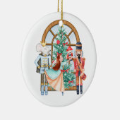 くるみ割りバレリナマウスキングパーソナライズされた セラミックオーナメント (右)