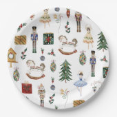 くるみ割りバレリーナのクリスマス誕生日パーティー ペーパープレート (正面)