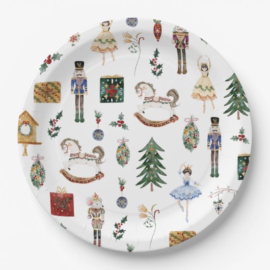 くるみ割りバレリーナのクリスマス誕生日パーティー ペーパープレート (正面)