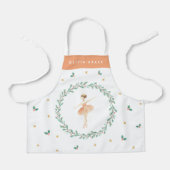くるみ割りバレリーナ植物性かわいいクリスマスの女の子 エプロン (正面)