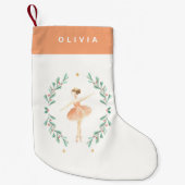 くるみ割りバレリーナ植物性かわいいクリスマススモール スモールクリスマスストッキング (正面)