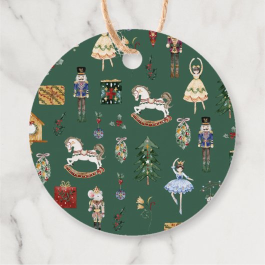 くるみ割りバレリーナ赤金ゴールド子供の誕生日パーティー フェイバータグ (裏面)