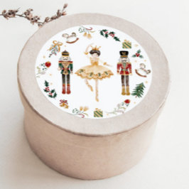 くるみ割りバレリーナ赤金ゴールド子供の誕生日パーティー ラウンドシール