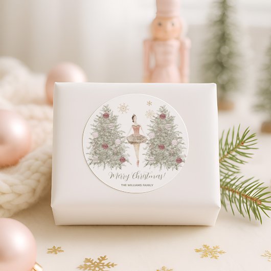 くるみ割りバレリーナ・クリスマス ラウンドシール