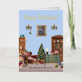 くるみ割りバレーブルーへのコード 箔グリーティングカード (正面)