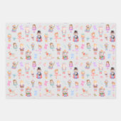 くるみ割りパターンのクリスマス ラッピングペーパーシート (正面2)