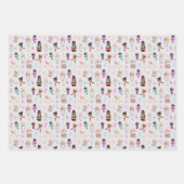 くるみ割りパターンのクリスマス ラッピングペーパーシート (正面3)