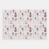 くるみ割りパターンのクリスマス ラッピングペーパーシート (正面2)