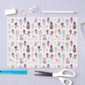 くるみ割りパターンのクリスマス 薄葉紙 (クラフト)