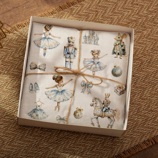 くるみ割りパターンのクリスマス 薄葉紙