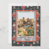 くるみ割りパターンクリスマスホリデーフォトカード 招待状 (正面)