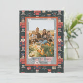 くるみ割りパターンクリスマスホリデーフォトカード 招待状 (スタンド正面)