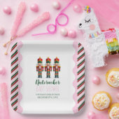 くるみ割りピンクの女の子クリスマスベビーシャワー ペーパープレート (パーティー)