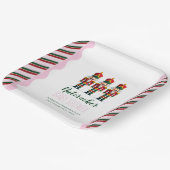 くるみ割りピンクの女の子クリスマスベビーシャワー ペーパープレート (傾斜あり)