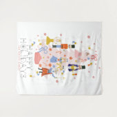 くるみ割りピンククリスマスツリーホリデー タペストリー (正面(横))