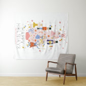 くるみ割りピンククリスマスツリーホリデー タペストリー (インサイチュ(横))