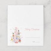 くるみ割りピンククリスマスツリーホリデー プレイスカード (外部開封)