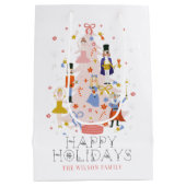 くるみ割りピンククリスマスツリーホリデー ミディアムペーパーバッグ (裏面)