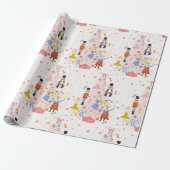 くるみ割りピンククリスマスツリーホリデー ラッピングペーパー (アンロールド)