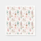 くるみ割りピンククリスマスバレエの第1誕生日 スタンダードカクテルナプキン (正面)