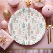 くるみ割りピンククリスマスバレエの第1誕生日 ペーパープレート