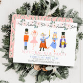 くるみ割りピンククリスマスフローラ1st誕生日 招待状