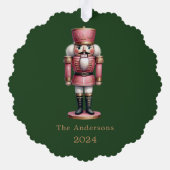 くるみ割りピンクグリーンシンプルクリスマス オーナメントカード (裏面)