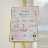 くるみ割りピンクファースト誕生日マイルストーンポスター ポスター